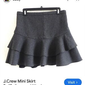 J. Crew Charcoal Ruffle Mini Skirt
